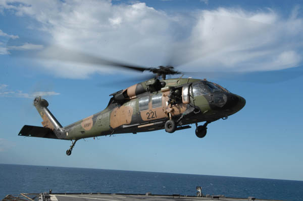 An Australian Army Blackhawk helicopter.