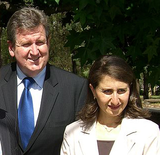 Premier Barry O'Farrell with Transport Minister Gladys Berejiklian