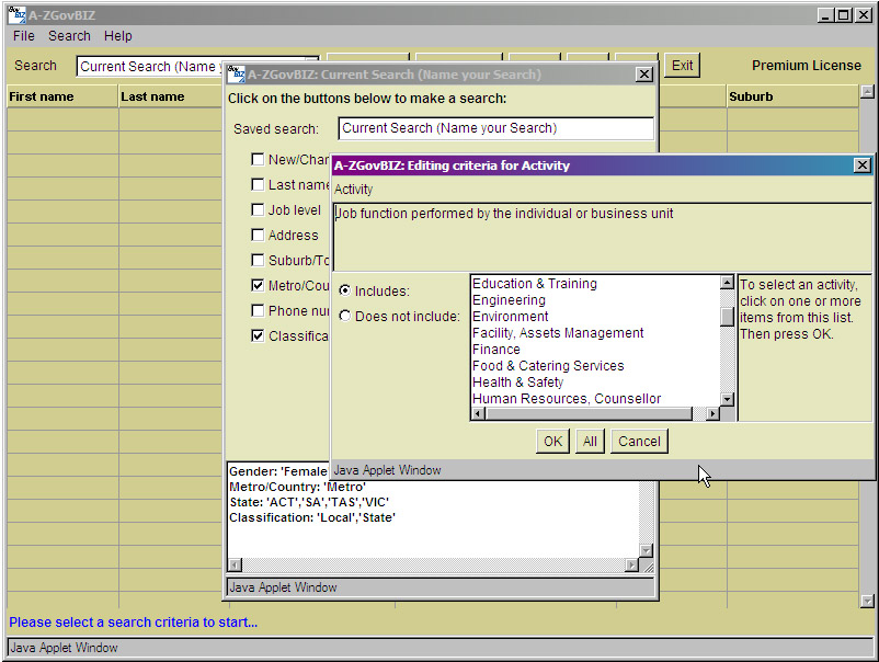 A-ZGovBIZ Search Engine - Click to Expand